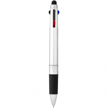 Logo trade promotional gift photo of: Burnie multi-ink stylus ballpoint pen, silver