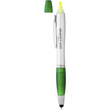 Logotrade promotional product picture of: Nash stylus ballpoint pen and highlighter, green