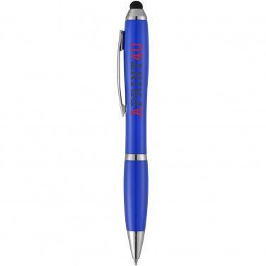 Logo trade business gift photo of: Nash stylus ballpoint pen, blue