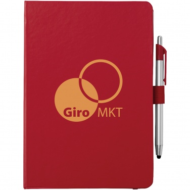Logotrade promotional product image of: Crown A5 Notebook and stylus ballpoint Pen, red