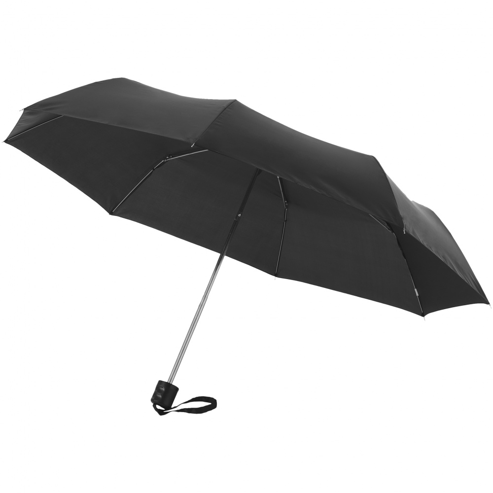 Logo trade business gifts image of: Ida 21.5" foldable umbrella, black