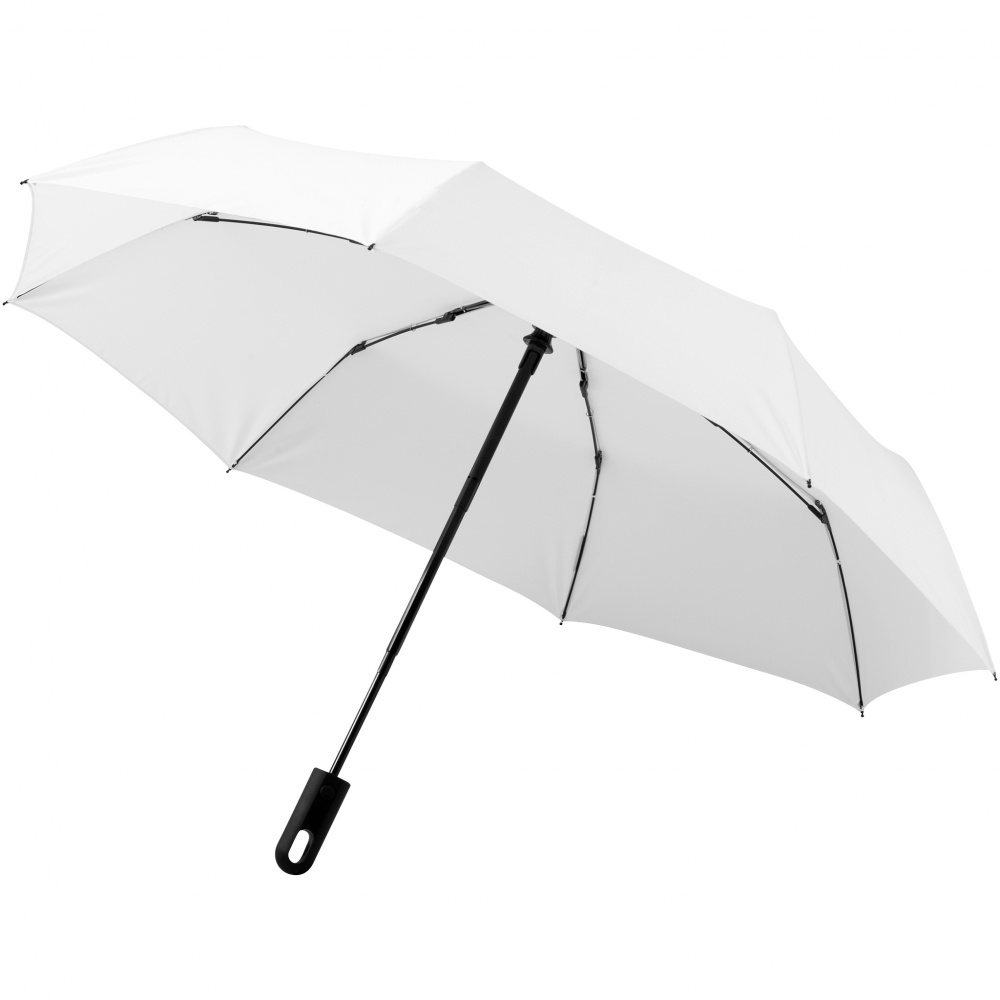 Logo trade corporate gifts image of: 21.5" Traveler 3-section umbrella, white