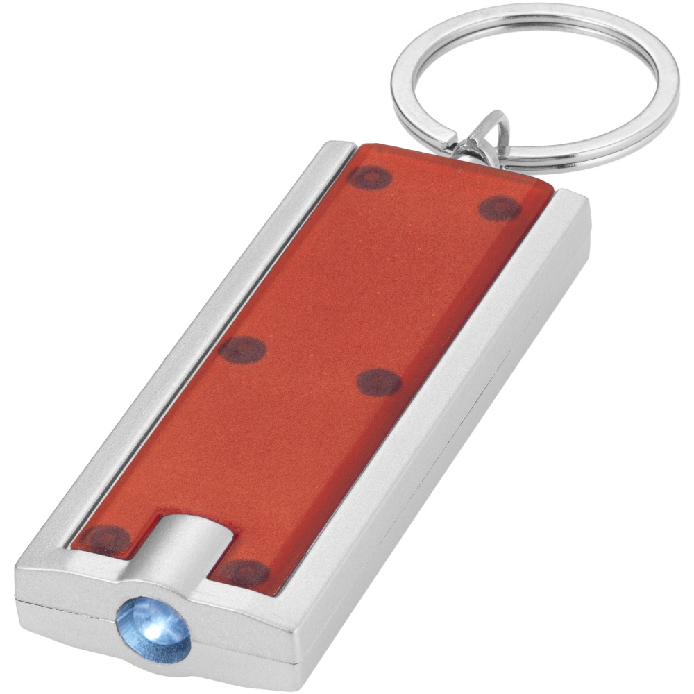 Logo trade business gifts image of: Castor LED keychain light, red
