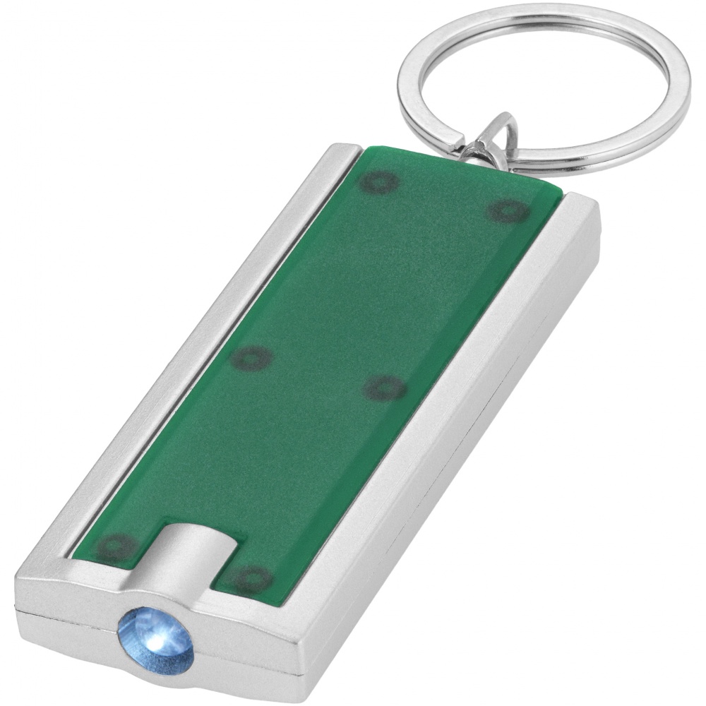 Logo trade corporate gifts image of: Castor LED keychain light, green