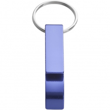 Logo trade promotional items image of: Tao alu bottle and can opener key chain, blue