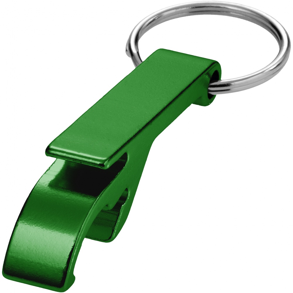 Logo trade promotional merchandise picture of: Tao alu bottle and can opener key chain, green