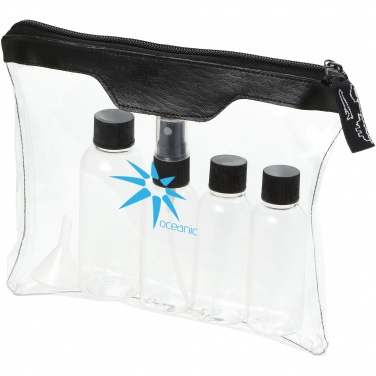 Logo trade promotional merchandise picture of: Munich airline approved travel bottle set, black