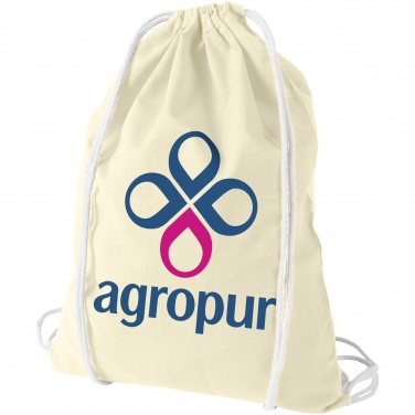 Logo trade advertising products image of: Oregon cotton premium rucksack, natural white