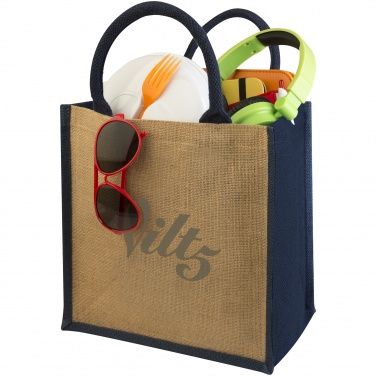 Logo trade corporate gifts picture of: Chennai jute gift tote, dark blue