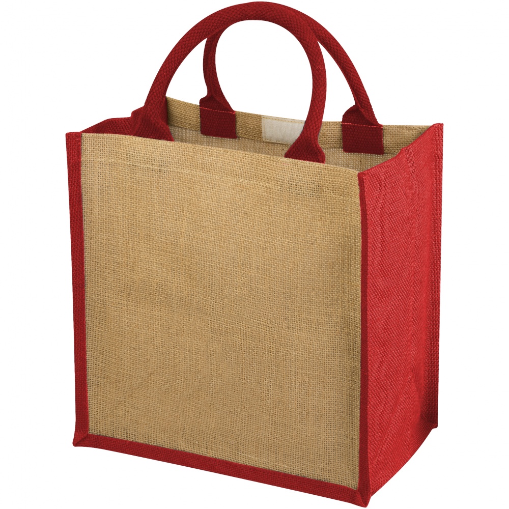 Logo trade promotional gifts image of: Chennai jute gift tote, red