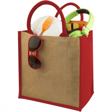 Logo trade promotional products picture of: Chennai jute gift tote, red