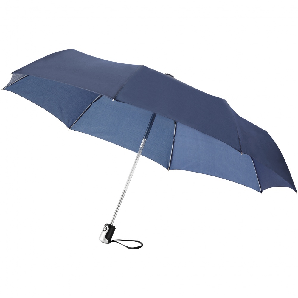 Logo trade promotional merchandise photo of: Alex 21.5" foldable auto open/close umbrella, navy blue