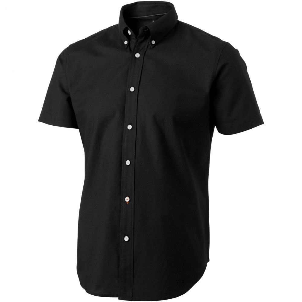 Logo trade promotional gifts image of: Manitoba short sleeve shirt, black