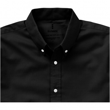 Logo trade promotional giveaway photo of: Manitoba short sleeve shirt, black
