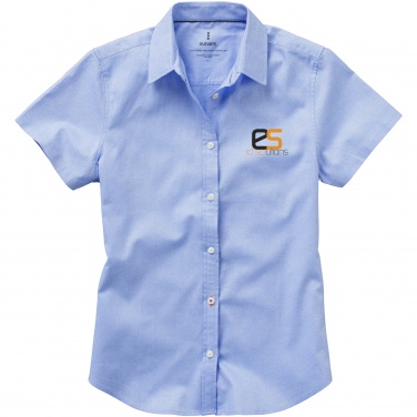 Logo trade promotional merchandise photo of: Manitoba short sleeve ladies shirt, light blue