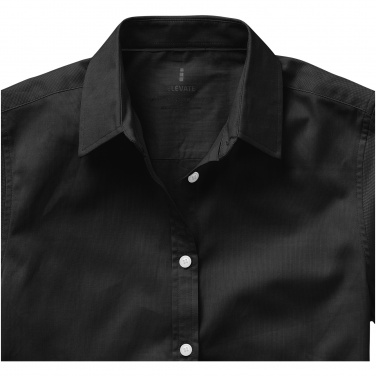 Logo trade corporate gift photo of: Manitoba short sleeve ladies shirt, black
