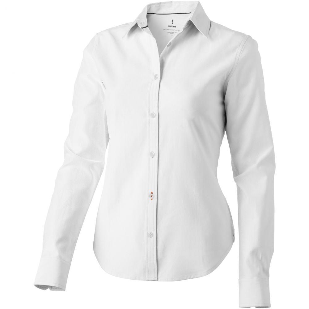 Logo trade business gifts image of: Vaillant long sleeve ladies shirt, white