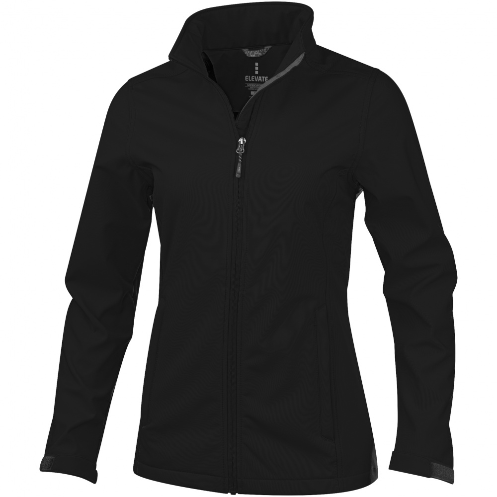 Logo trade business gifts image of: Maxson softshell ladies jacket, black