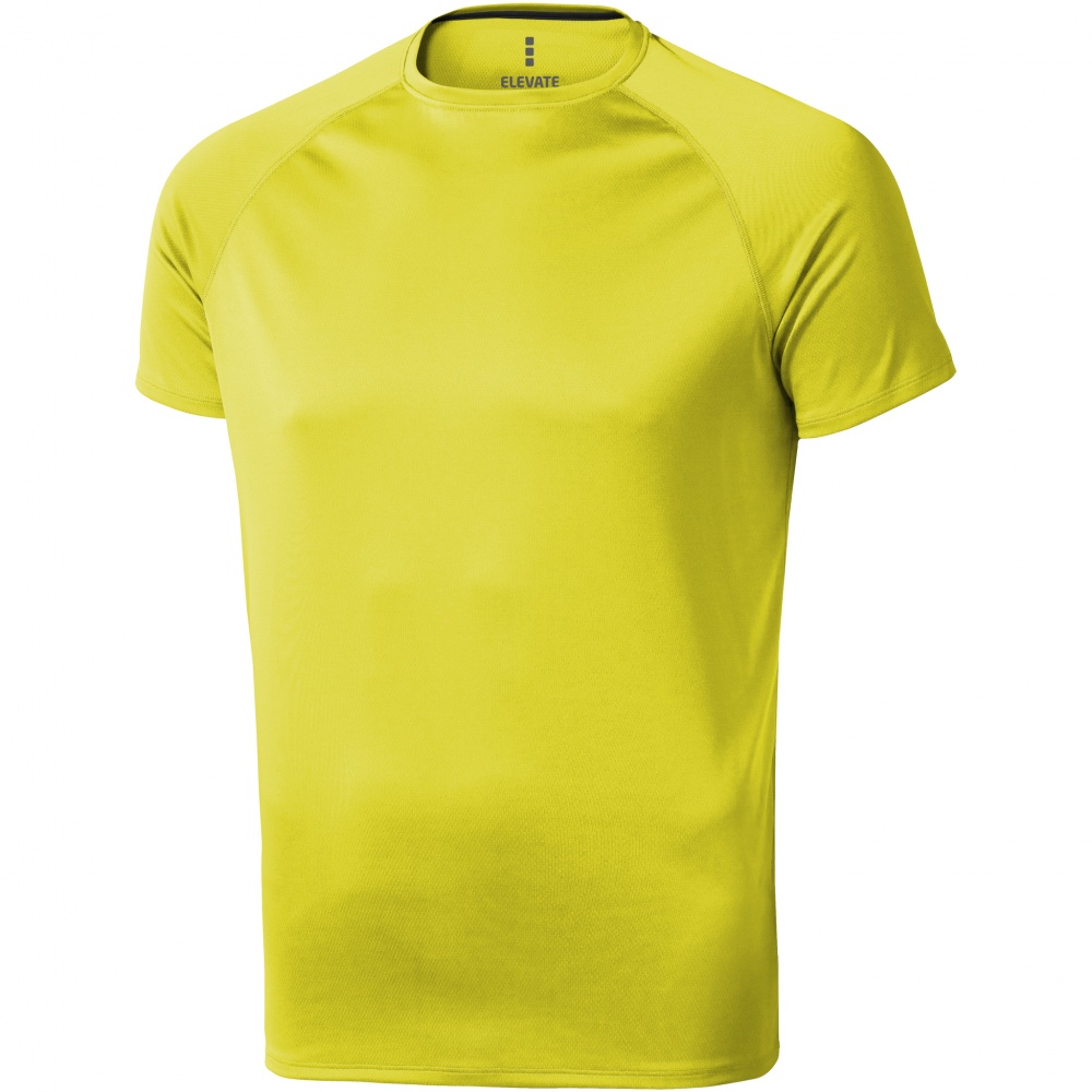 Logo trade promotional giveaways image of: Niagara short sleeve T-shirt, neon yellow