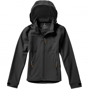 Logo trade corporate gifts picture of: Langley softshell ladies jacket, dark grey
