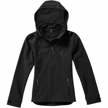 Logo trade promotional gifts image of: Langley softshell ladies jacket, black
