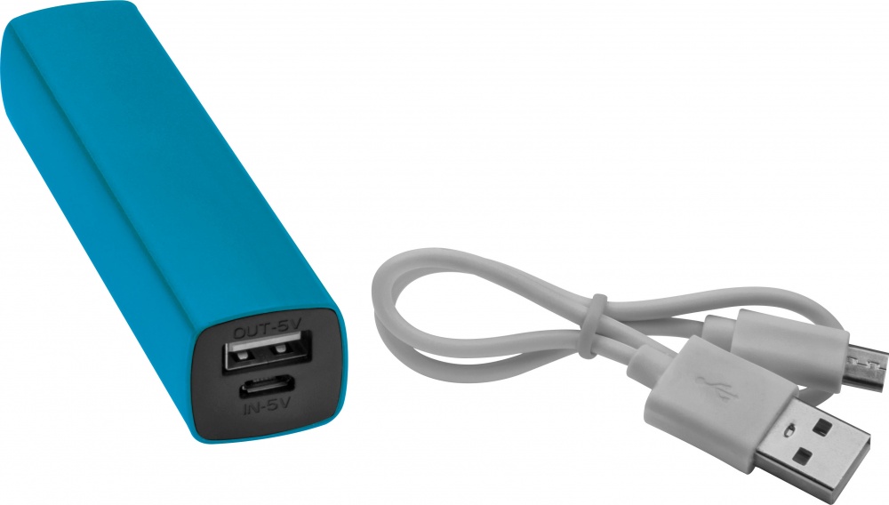 Logo trade corporate gifts picture of: Powerbank 2200 mAh with USB port in a box, Blue