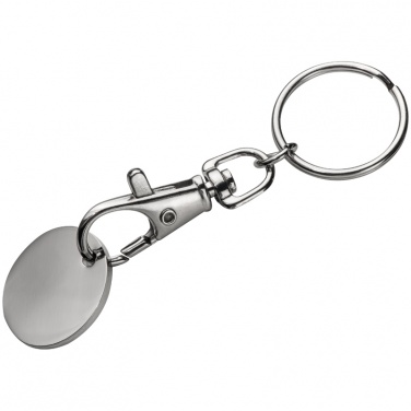 Logotrade promotional merchandise image of: Keyring with shopping coin, white