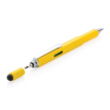 Logo trade corporate gift photo of: 5-in-1 toolpen, yellow