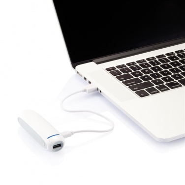 Logo trade promotional gifts picture of: 2.600 mAh powerbank, white