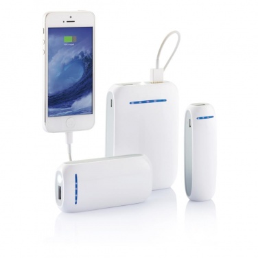 Logo trade promotional items picture of: 2.600 mAh powerbank, white