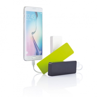 Logo trade promotional gifts picture of: 2.500 mAh powerbank, white