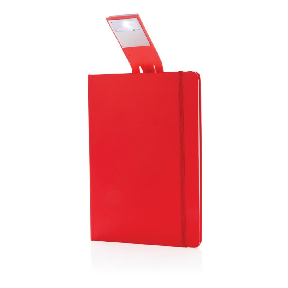 Logo trade promotional product photo of: A5 Notebook & LED bookmark, red