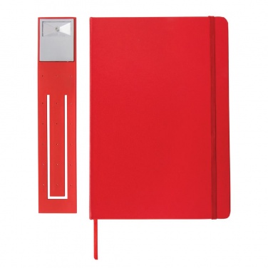 Logotrade advertising product image of: A5 Notebook & LED bookmark, red