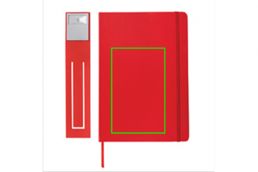 Logotrade promotional product picture of: A5 Notebook & LED bookmark, red