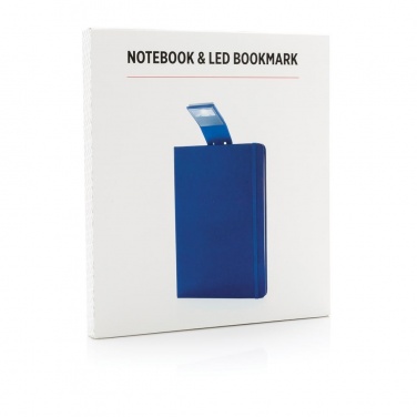 Logo trade promotional product photo of: A5 Notebook & LED bookmark, blue