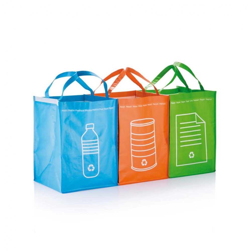 Logo trade promotional products picture of: 3pcs recycle waste bags, green