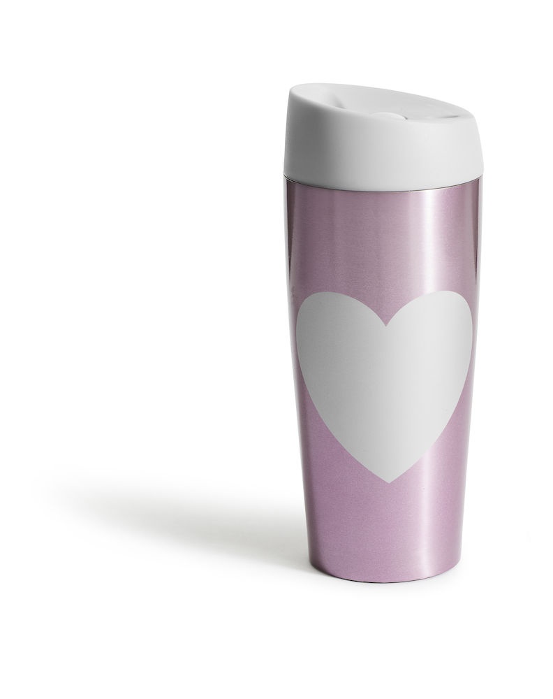 Logotrade business gift image of: Car mug with lockable pressure function 400 ml heart, pink