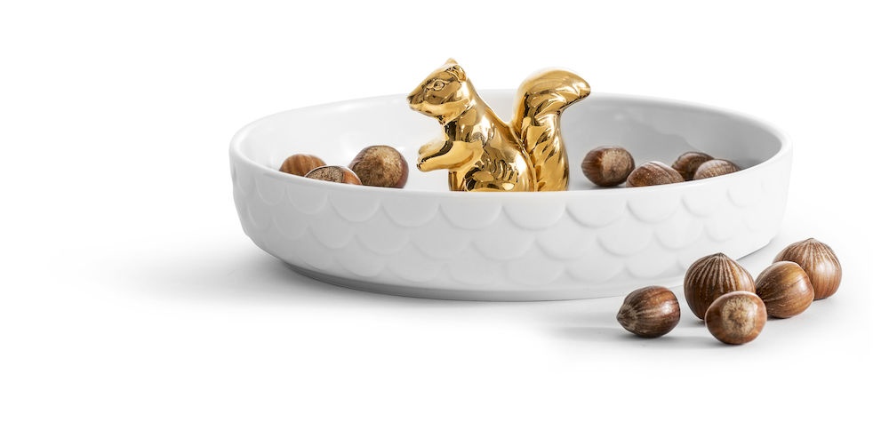 Logo trade promotional merchandise image of: Squirrel serving bowl, gold-colour Ø 19 cm