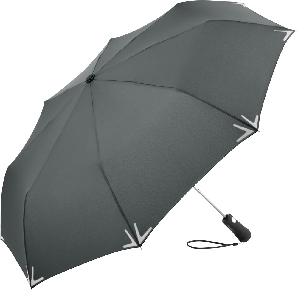 Logo trade promotional items picture of: AC mini umbrella Safebrella® LED 5571, Grey