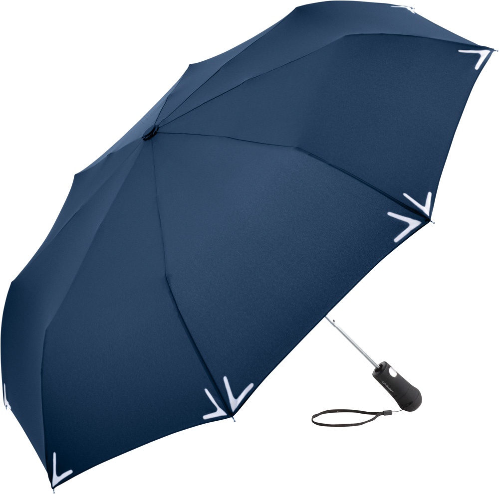 Logo trade promotional item photo of: AC mini umbrella Safebrella® LED 5571, Blue