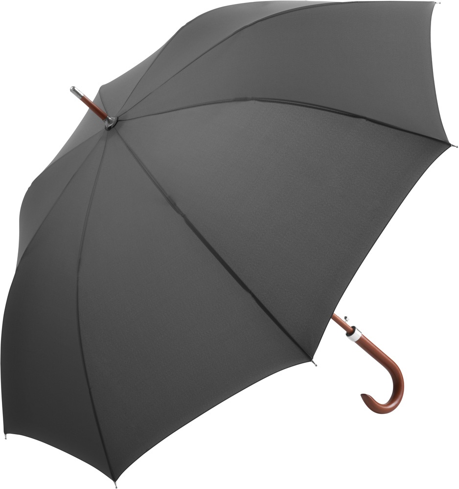 Logo trade promotional products image of: AC woodshaft golf umbrella FARE®-Collection, Grey