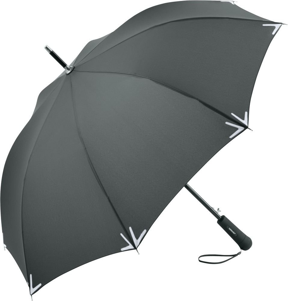 Logo trade promotional giveaways picture of: AC regular umbrella Safebrella® LED, grey