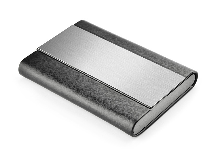 Logo trade promotional giveaways picture of: Business card holder DISA, Silver