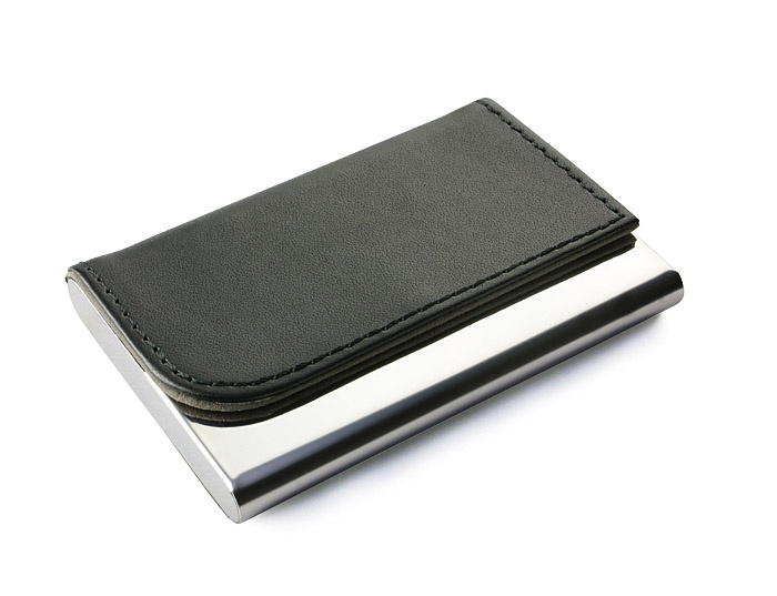 Logo trade promotional products picture of: Business card holder TIVAT, Black
