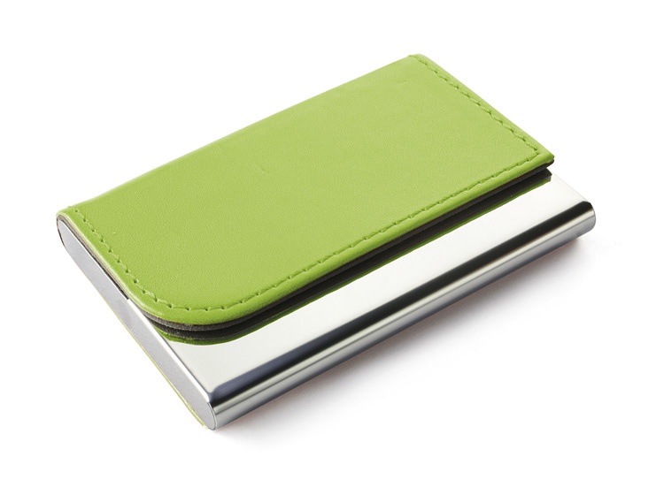 Logo trade promotional gifts picture of: Business card holder TIVAT, Green