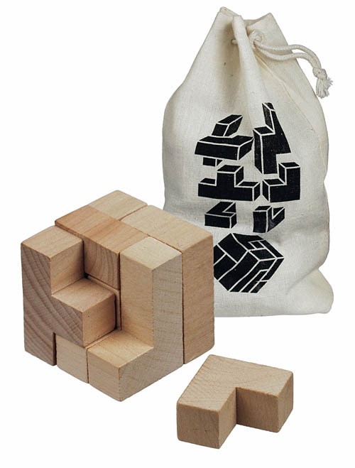 Logo trade business gifts image of: Puzzle game CUBE, Beige