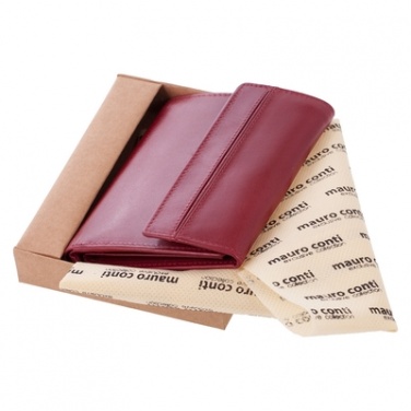Logo trade corporate gift photo of: Mauro Conti leather wallet for women, red