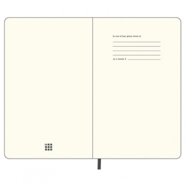 Logo trade advertising product photo of: Moleskine large notebook, lined pages, hard cover, black