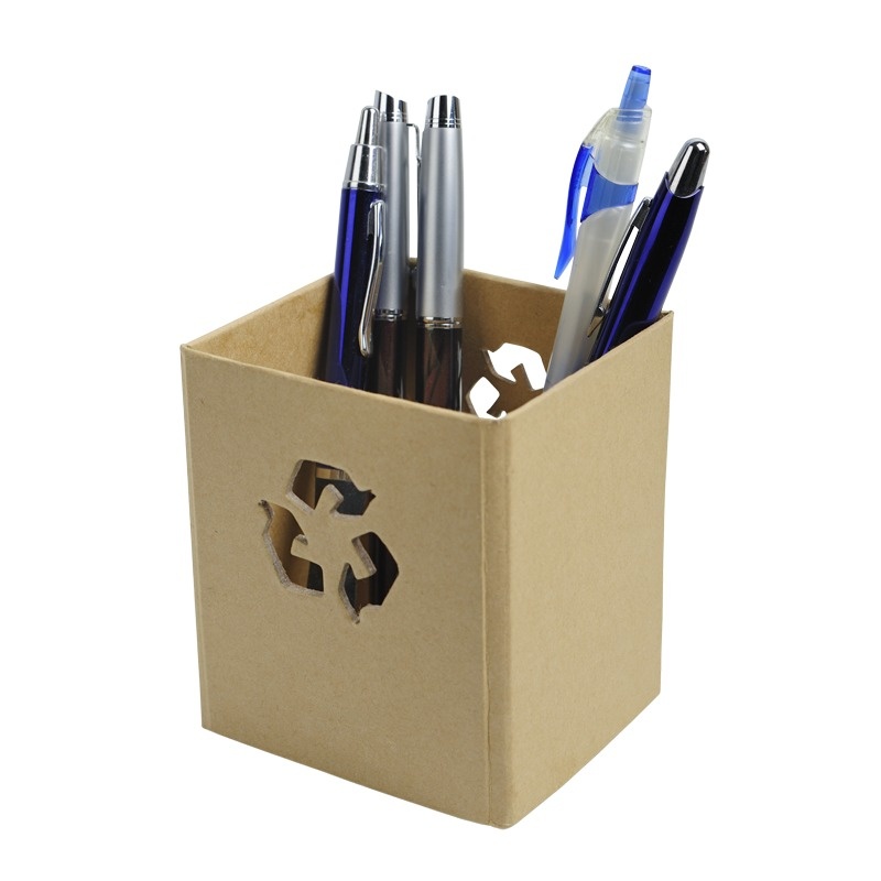 Logo trade promotional products image of: Recover pen holder, brown