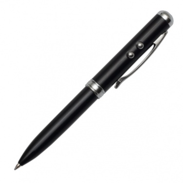 Logo trade promotional items image of: Supreme ballpen with laser pointer - 4 in 1, black